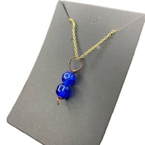 Dark blue glass handmade necklace